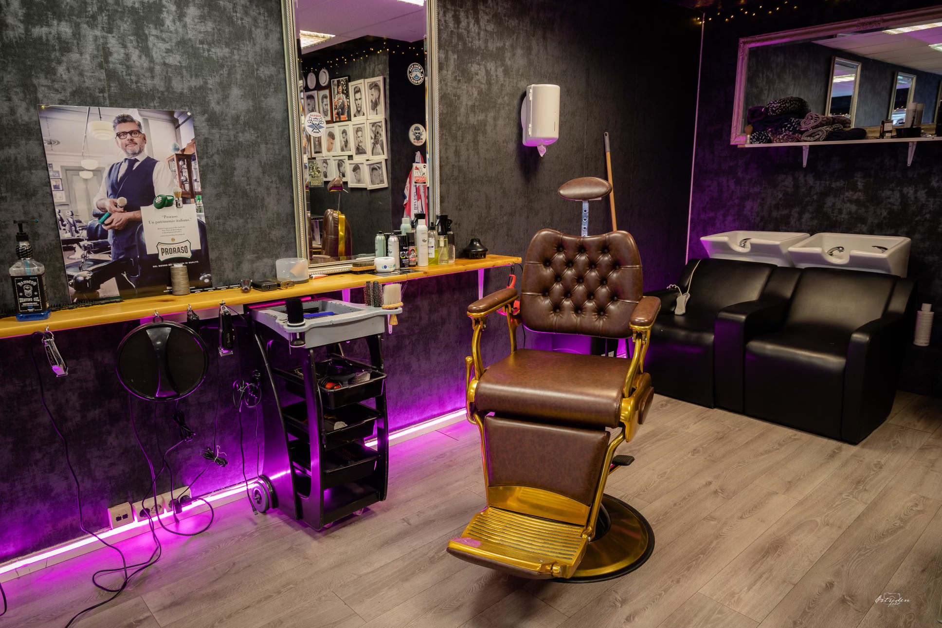 Interioret hos Fredrikstad Barbershop